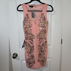 Bebe Blush Pink Mesh Top